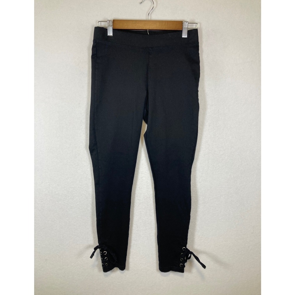 Edgy Alt Utopia by HUE Womens Small‎ Black Lace Up Ankle Leggings Skinny Pants